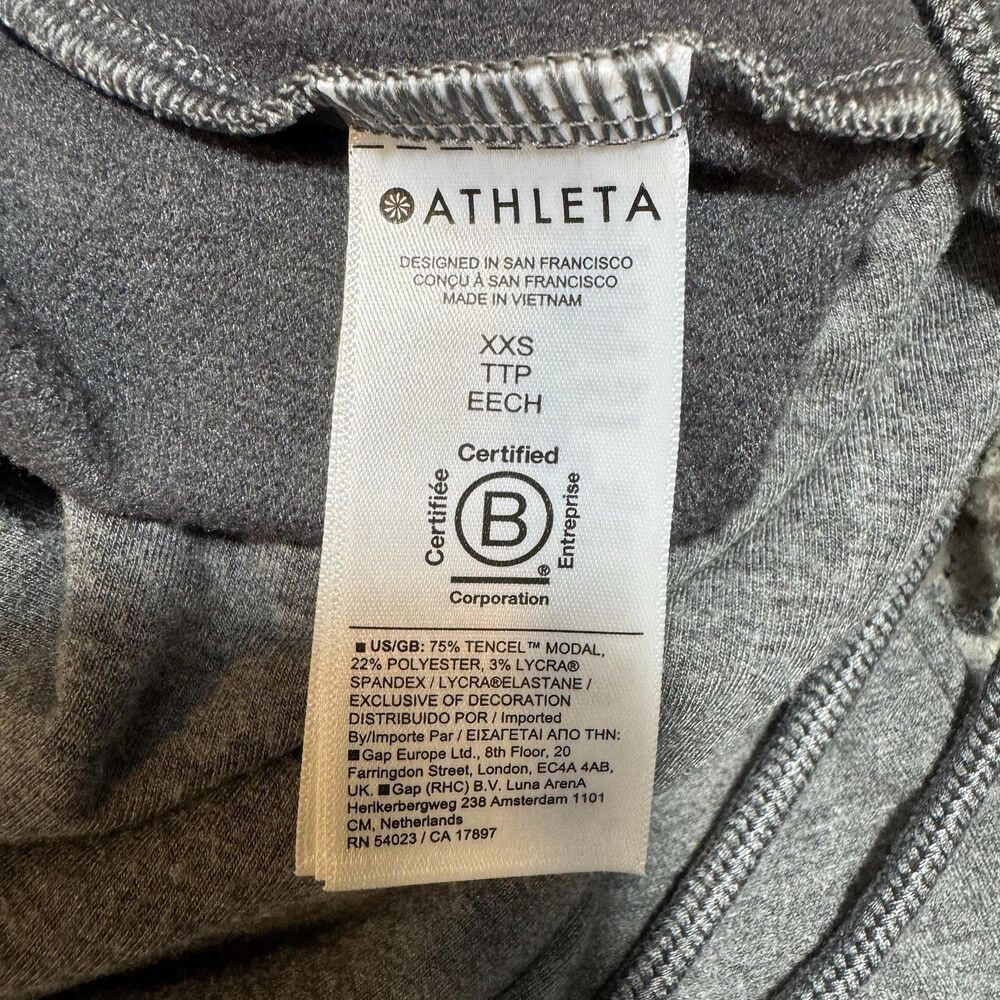 Athleta Gray Wide Leg Lounge Sweat Pants Tencel Stretchy Pockets Women’s XXS - Picture 7 of 9